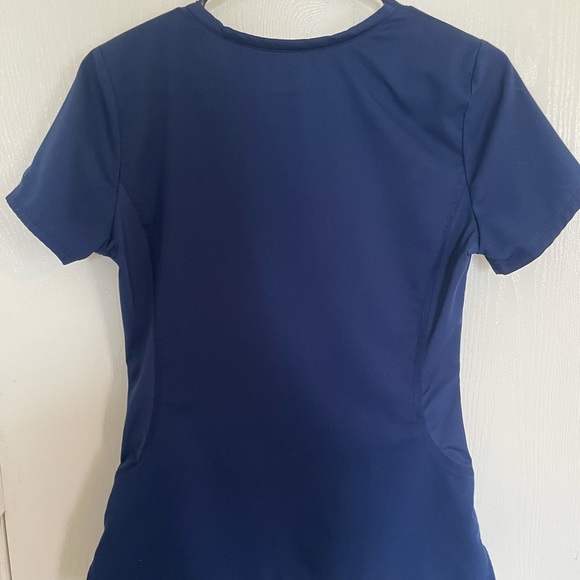 Navy Purple Label Yoga Scrub Top - Picture 2 of 3